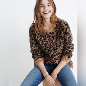 Madewell Crewneck Pullover Story in Leopard